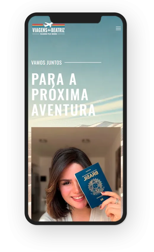 Responsividade mobile site Viagens de Beatriz